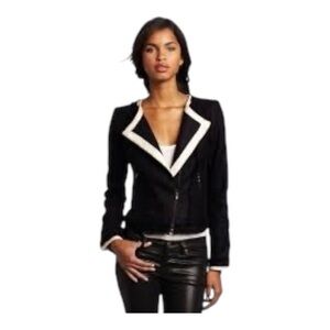 McGinn Black Tweed Blazer with White Trim